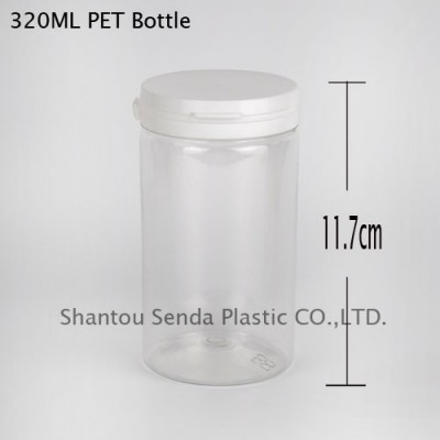 pull ring cap 320ml pet clear plastic empty food bottles