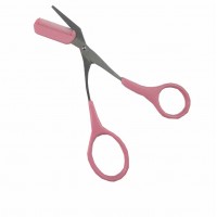 Nice Pink Color Stainless Steel Eyebrow Tweezer Scissor