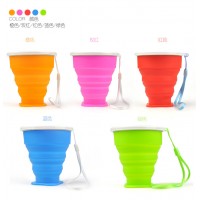 Bpa Free Foldable Silicone Drinking Cup Travel Silicone Folding Collapsible Cup for Travel Outdoor Camping