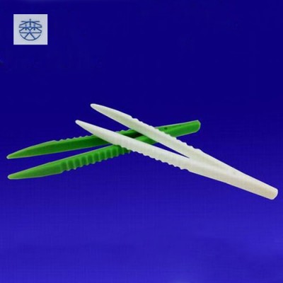 Plastic products manufacturer color green/white 11.4cm Plastic tweezer