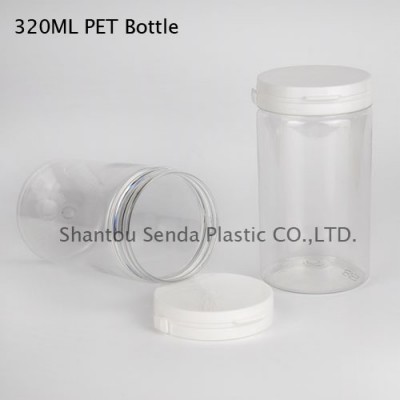 Free samples 320cc transparent PET plastic botles,good sealing PET bottle with ter-off cap