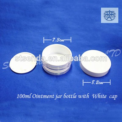 100ml Empty Plastic Bottle Jar Packaging,Round lotion bottle and jar plastic cosmetic packaging