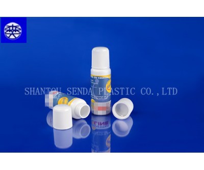 PE pharmaceutical sponge bottle, liniment bottle with applicator in sponge, sponge applicator plastic PE cosmetic bottle