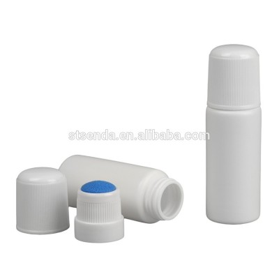 65ml Soreness liquid bottle with sponge applicator, plastic bottle with top sponge applicator