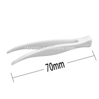 short plastic tweezers, 70mm plastic tweezer white color