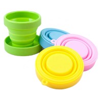 Portable Foldable Cup Silicone Collapsible Travel Cup with Lid